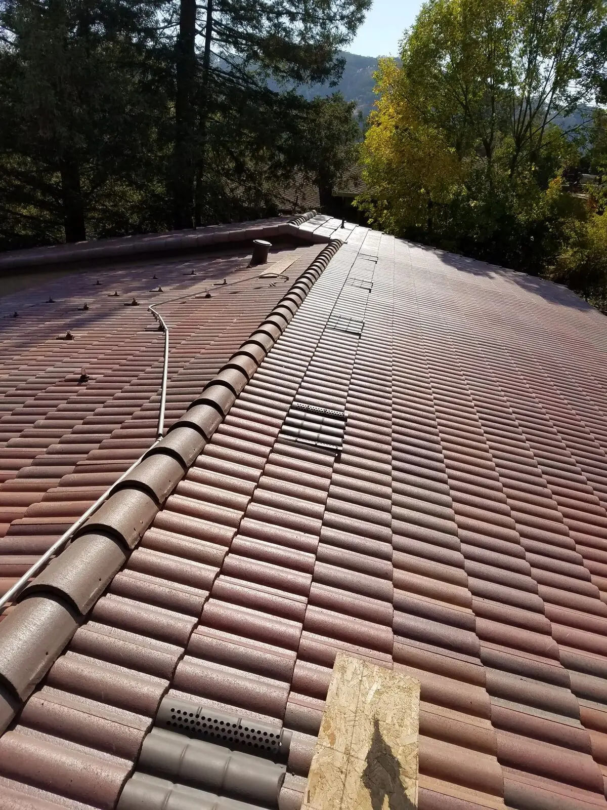 Red Tile Roof Valley Installation